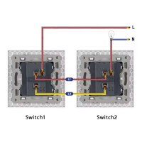 Intrerupator Cap Scara Cu Panou din Sticla Securizata Techstar® TGS 01, 220V, 16A, 86 x 86 mm, Auriu, cu 1 Modul - 4