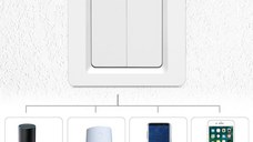 Intrerupator Smart Techstar®, Wireless 2.4GHz, Button cu Revenire, Design Classic, Iluminare LED, 2 Faze, cu NUL, Alb