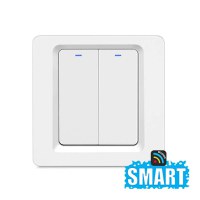 Intrerupator Smart Techstar®, Wireless 2.4GHz, Button cu Revenire, Design Classic, Iluminare LED, 2 Faze, cu NUL, Alb - 2