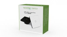 Intrerupator Touch Techstar®, Sticla Securizata, Design Modern, Iluminare LED, 2 Faze, Gri
