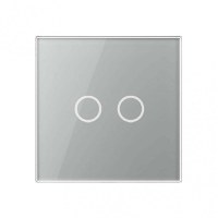 Intrerupator Touch Techstar®, Sticla Securizata, Design Modern, Iluminare LED, 2 Faze, Gri - 2