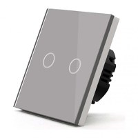Intrerupator Touch Techstar®, Sticla Securizata, Design Modern, Iluminare LED, 2 Faze, Gri - 8