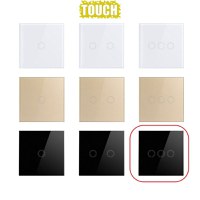 Intrerupator Touch Techstar®, Sticla Securizata, Design Modern, Iluminare LED, 3 Faze, Negru - 6