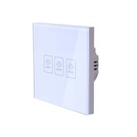 Intrerupator Touch Techstar® TG02, Sticla Securizata, Design Modern, Iluminare LED, 3 Faze, Alb - 3