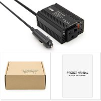 Invertor de Putere Auto Techstar® 150W - 12V DC la 220V AC, cu Porturi USB-C si USB-A pentru Incarcare Rapida - 5