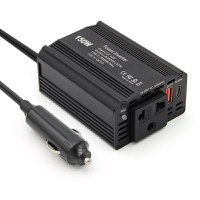 Invertor de Putere Auto Techstar® 150W - 12V DC la 220V AC, cu Porturi USB-C si USB-A pentru Incarcare Rapida - 1