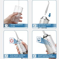 Irigator Oral pentru Dus Bucal MRG MA8, 4 Capete curatare, cu Acumulator - 5