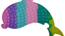 Jucaria antistres, Pop it Grand, model delfin, 41 cm, multicolor