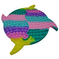 Jucaria antistres, Pop it Grand, model delfini siamezi, 41 cm, multicolor - 4
