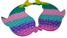 Jucaria antistres, Pop it Grand, model delfini siamezi, 41 cm, multicolor