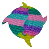 Jucaria antistres, Pop it Grand, model delfini siamezi, 41 cm, multicolor - 2