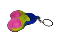 Jucarie antistres, Pop it, breloc, silicon, triunghi, 8 cm, tricolor - 5