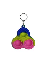 Jucarie antistres, Pop it, breloc, silicon, triunghi, 8 cm, tricolor - 1