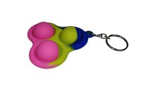 Jucarie antistres, Pop it, breloc, silicon, triunghi, 8 cm, tricolor - 2