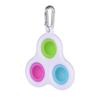 Jucarie antistres, Pop it, model breloc, triunghi, 8 cm, multicolor - 3