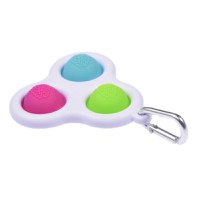 Jucarie antistres, Pop it, model breloc, triunghi, 8 cm, multicolor - 5