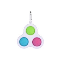 Jucarie antistres, Pop it, model breloc, triunghi, 8 cm, multicolor - 2