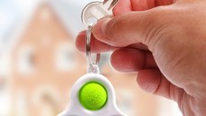Jucarie antistres, Pop it, model breloc, triunghi, 8 cm, multicolor