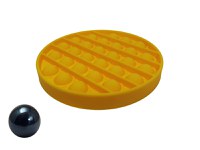 Jucarie antistres, Pop it, silicon, 13 cm, galben, bila marble inclusa - 2