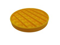 Jucarie antistres, Pop it, silicon, 13 cm, galben, bila marble inclusa - 4