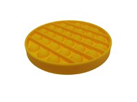 Jucarie antistres, Pop it, silicon, 13 cm, galben, bila marble inclusa - 1