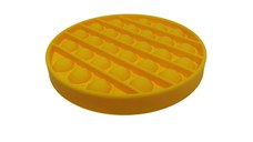 Jucarie antistres, Pop it, silicon, 13 cm, galben, bila marble inclusa