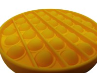 Jucarie antistres, Pop it, silicon, 13 cm, galben, bila marble inclusa - 5
