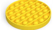 Jucarie antistres, Pop it, silicon, 13 cm, galben