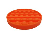 Jucarie antistres, Pop it, silicon, 13 cm, portocaliu, bila marble inclusa - 2