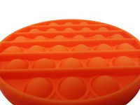 Jucarie antistres, Pop it, silicon, 13 cm, portocaliu, bila marble inclusa - 4