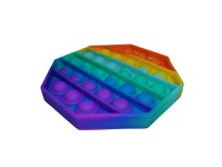 Jucarie antistres, Pop it, silicon, hexagon, 12.5 cm, multicolor - 3