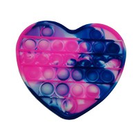 Jucarie antistres, Pop it, silicon, model inima, 13 cm, multicolor - 3