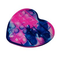 Jucarie antistres, Pop it, silicon, model inima, 13 cm, multicolor - 1