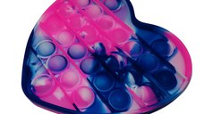Jucarie antistres, Pop it, silicon, model inima, 13 cm, multicolor