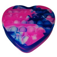 Jucarie antistres, Pop it, silicon, model inima, 13 cm, multicolor - 5