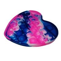 Jucarie antistres, Pop it, silicon, model inima, 13 cm, multicolor - 2