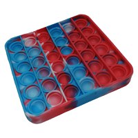 Jucarie antistres, Pop it, silicon, patrat, 12.5 cm, albastru-rosu - 5