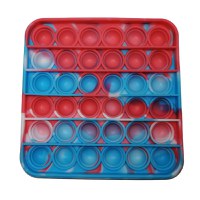 Jucarie antistres, Pop it, silicon, patrat, 12.5 cm, albastru-rosu - 2