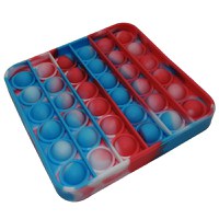 Jucarie antistres, Pop it, silicon, patrat, 12.5 cm, albastru-rosu - 4