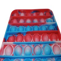Jucarie antistres, Pop it, silicon, patrat, 12.5 cm, albastru-rosu - 3
