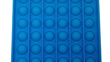 Jucarie antistres, Pop it, silicon, patrat, 12.5 cm, albastru