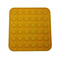 Jucarie antistres, Pop it, silicon, patrat, 12.5 cm, galben - 3