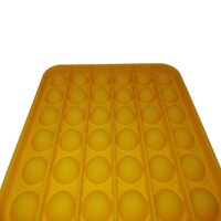Jucarie antistres, Pop it, silicon, patrat, 12.5 cm, galben - 1