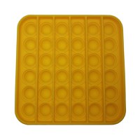 Jucarie antistres, Pop it, silicon, patrat, 12.5 cm, galben - 2