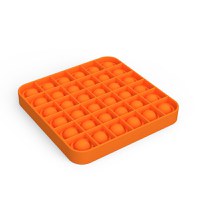 Jucarie antistres, Pop it, silicon, patrat, 12.5 cm, portocaliu - 1