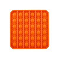 Jucarie antistres, Pop it, silicon, patrat, 12.5 cm, portocaliu - 2