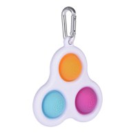 Jucarie antistres, Pop it, tip breloc, model triunghi, 8 cm, multicolor - 2