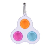 Jucarie antistres, Pop it, tip breloc, model triunghi, 8 cm, multicolor - 1