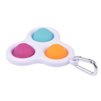 Jucarie antistres, Pop it, tip breloc, model triunghi, 8 cm, multicolor - 3