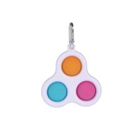 Jucarie antistres, Pop it, tip breloc, model triunghi, 8 cm, multicolor - 4